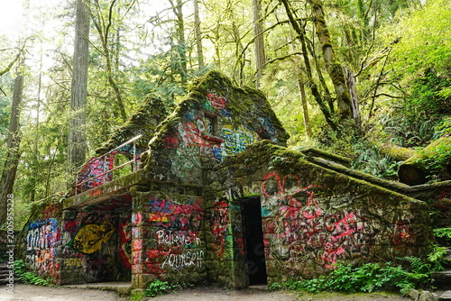 Canvas Print The Witch's Castle Stone Ruins in Forest Park, Portland, Oregon - オレゴン州ポートランドのフォ