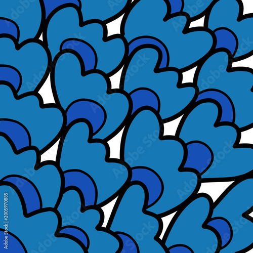 Blue Floral Pattern Illustration