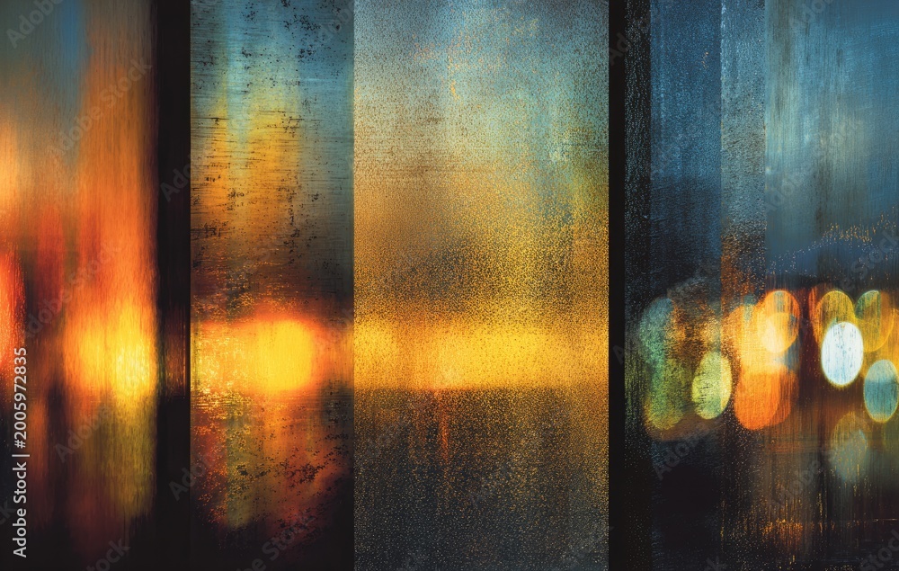 Fototapeta premium Abstract panels with blurred lights and textures