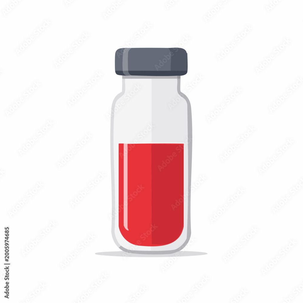 Fototapeta premium Red Liquid in Medical Vial
