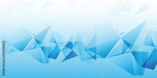 Abstract Blue and White Low Poly Polygon Geometric Background
