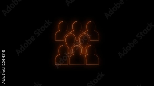 Dynamic group of glowing people in neon lights, futuristic concept 1. glowing people