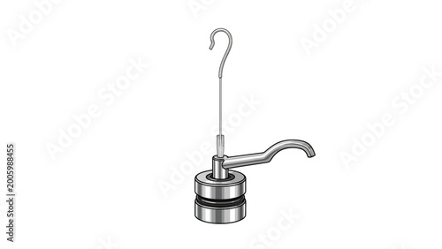 Φωτογραφία Illustration of a physics experiment apparatus with weights and hook