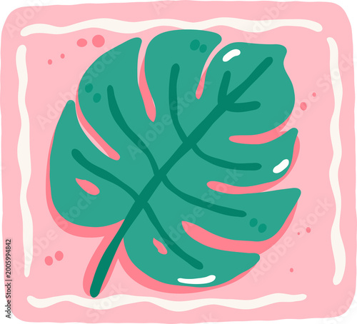 Tropical Leaf Patchwork Clipart