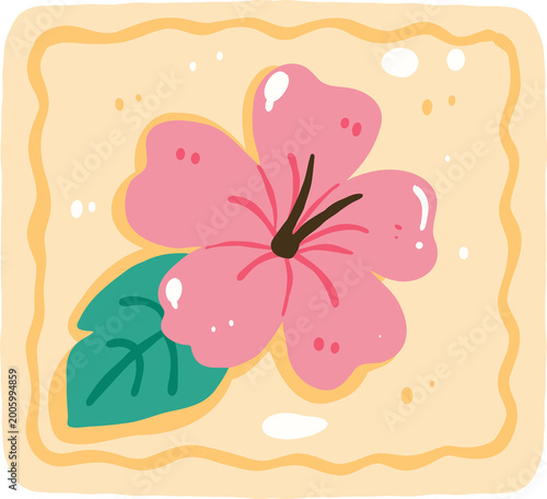Tropical Flower Patchwork Clipart
