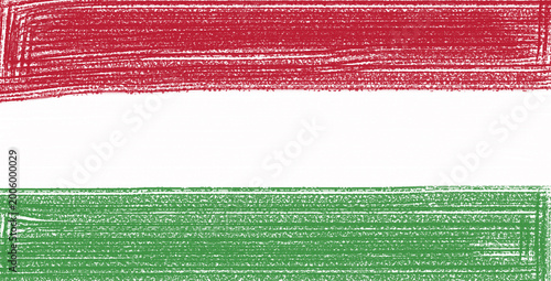 Hungary flag with a textured brush stroke effect