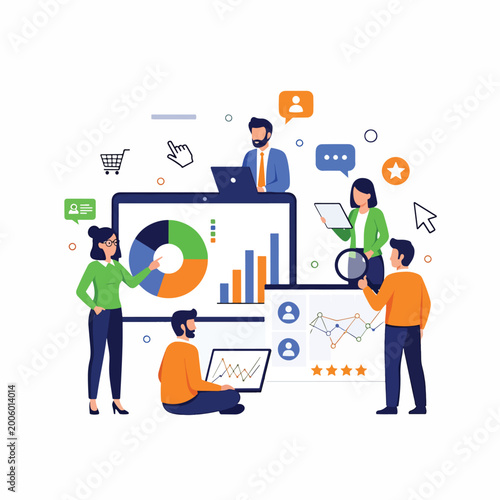 Business people analyzing data charts graphs 1.