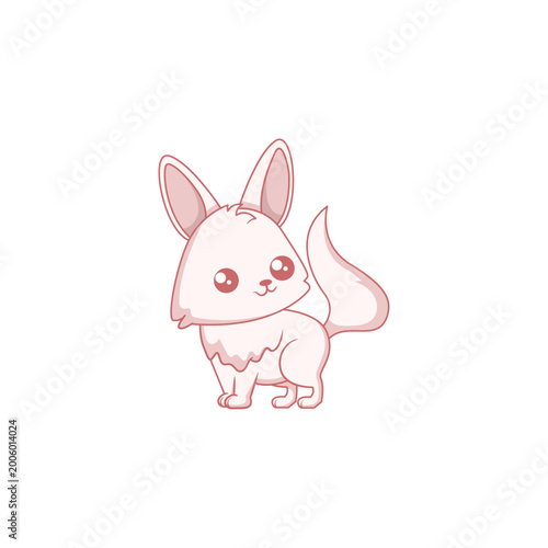 Cute Pink Fox Illustration