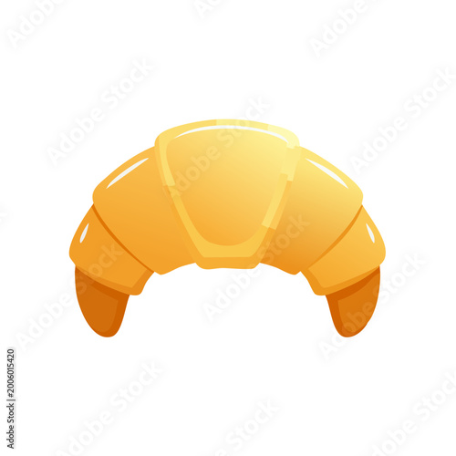 Golden Croissant Pastry Icon with Smooth Gradient