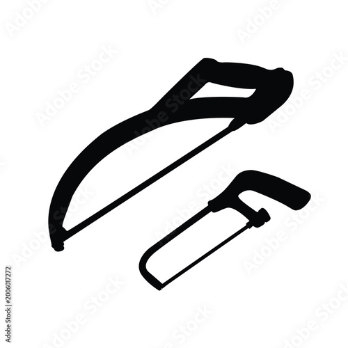 Hacksaw black silhouette illustration on white background vol 05