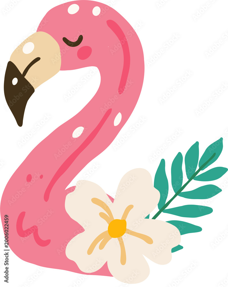 Naklejka premium Cute Flamingo Clipart
