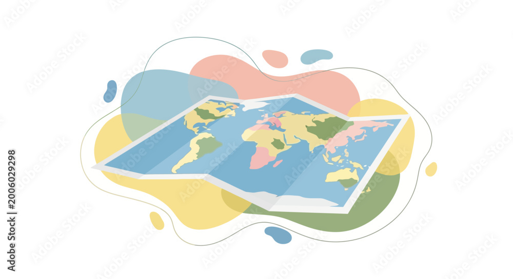Naklejka premium Abstract World Map Illustration