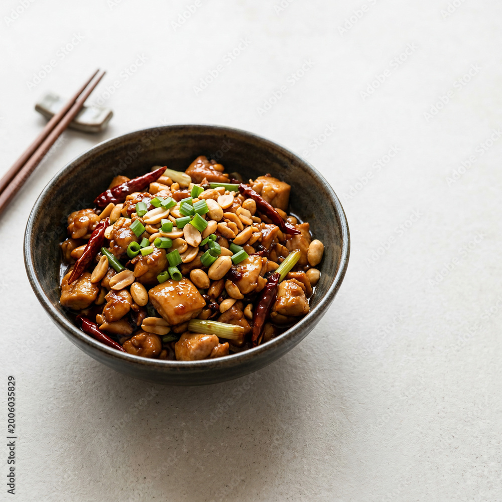 Fototapeta premium Delicious Kung Pao Chicken in Bowl.
