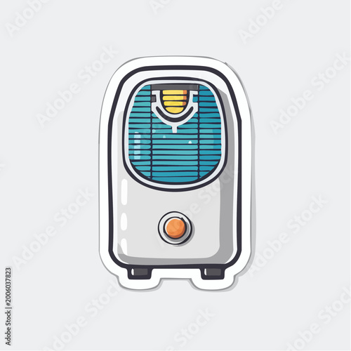Cartoon illustration of a portable air cooler