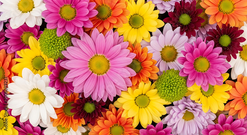 Vibrant Colorful Flowers Background Texture