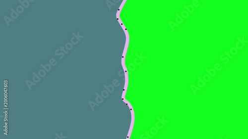 Splitview loop background for difference two pieces or versus with flat style and greenscreen