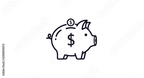 Obraz na plátne Piggy Bank Savings Money Icon.