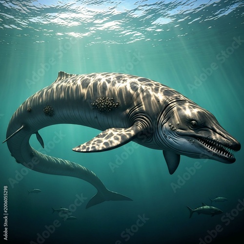 Basilosaurus Whale in Prehistoric Ocean