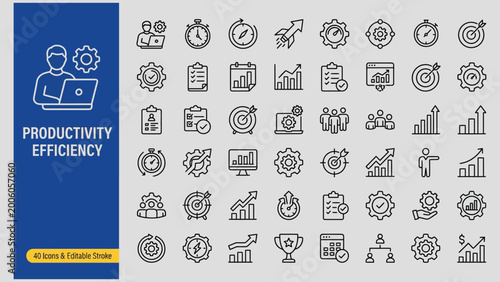 Photos Productivity and efficiency web icons in line style