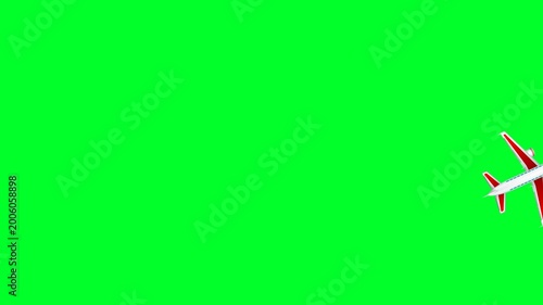 White plane airline flat lay on animation video