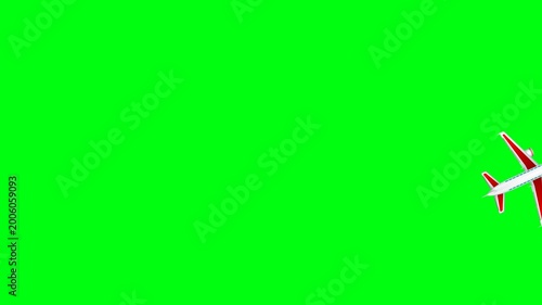White plane airline flat lay on animation video