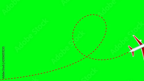 White plane airline flat lay on animation video