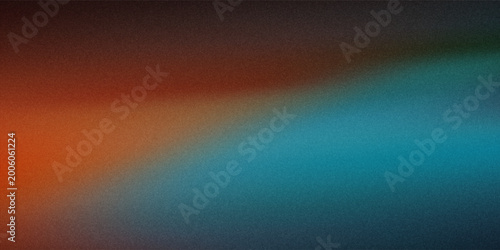 Schilderij op canvas Deep abstract gradient merging rich green, orange, and red hues with a grainy te