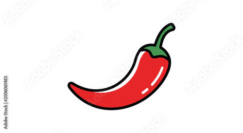 Fotografía Red hot chili pepper illustration.