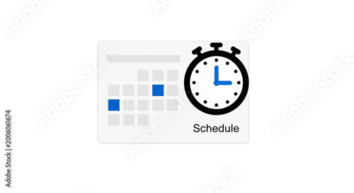 Photos Schedule Calendar Clock Icon.