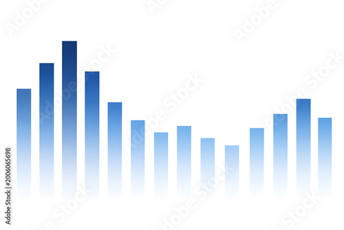 Free Download A business graph shows a statistical analysis with bars in various shades of blue. - GFXLoad