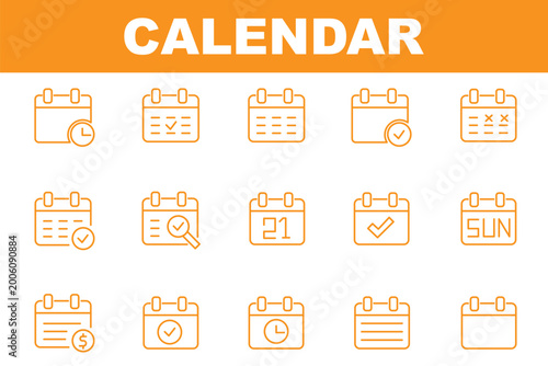 Tableau sur toile Calendar line icons