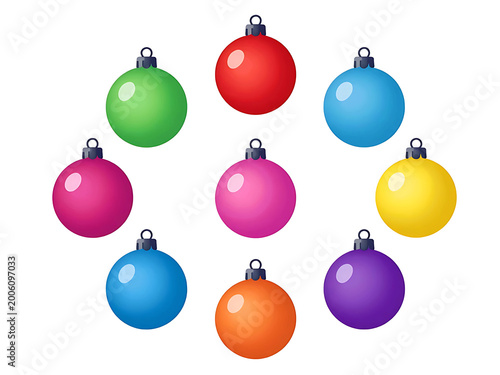 A shiny gold and red glass Christmas ball ornament hangs as a festive winter holiday decoration, creating a seasonal bauble illustration isolated on a white background for a New Year celebration