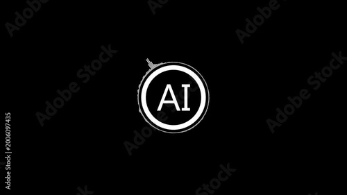 Audio Voice assistant for AI chat technology waveform AI Chat innovation sound wave animation.