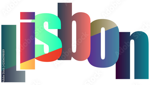 Colorful gradient text lisbon design with vibrant letters for branding purposes