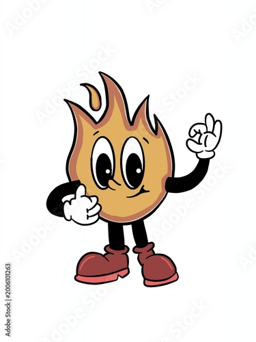 Fire mascot logo design icon