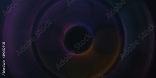 Vászonkép Dark abstract background with concentric circles in varying shades of purple blue and orange light effects