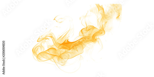 Golden Orange Smoke Swirling in Ornate Dynamic Form on Dark Background for Fantasy Mystical and Luxury Design Overlays