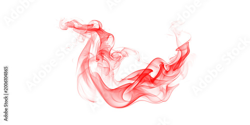 Vivid Red Smoke Swirling in Bold Looping Form on Dark Background for Passionate Dramatic and Horror Creative Overlays