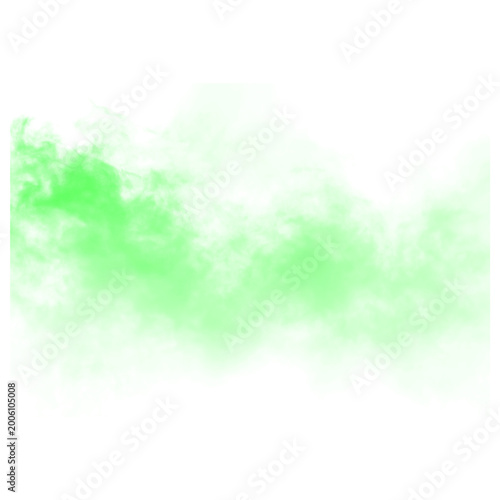 Neon Green Smoke Cloud Sweeping Diagonally on Dark Background for Toxic Atmospheric Overlays and Horror Design Elements