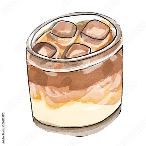 Ice mocha coffee hand drawn 