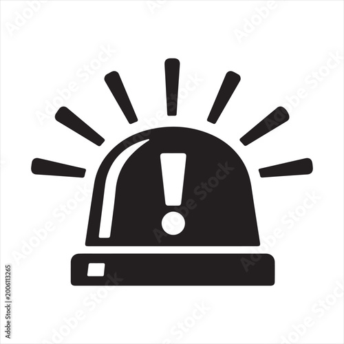 Emergency Siren Alert Icon, Warning and Danger Alarm Symbol, Safety Signal Vector