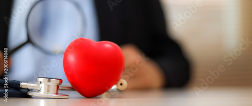 Close-up the heart for medical health care for safety insurance for sick illness wellbeing protection plan or retirement healthy therapy treatment or health checkup concepts.