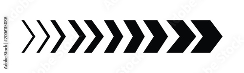 Fotografie Right direction chevron arrow progression set in black minimal style