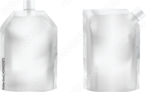 Pouch plastic food packaging  serrated edge isolated