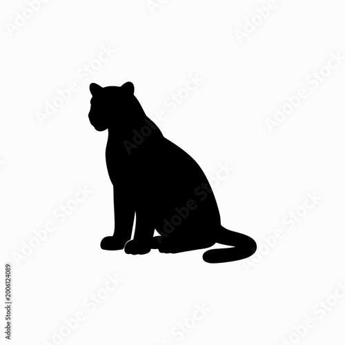Black panther silhouette sitting