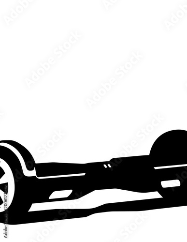 Bild auf Leinwand Black hoverboard side view profile.