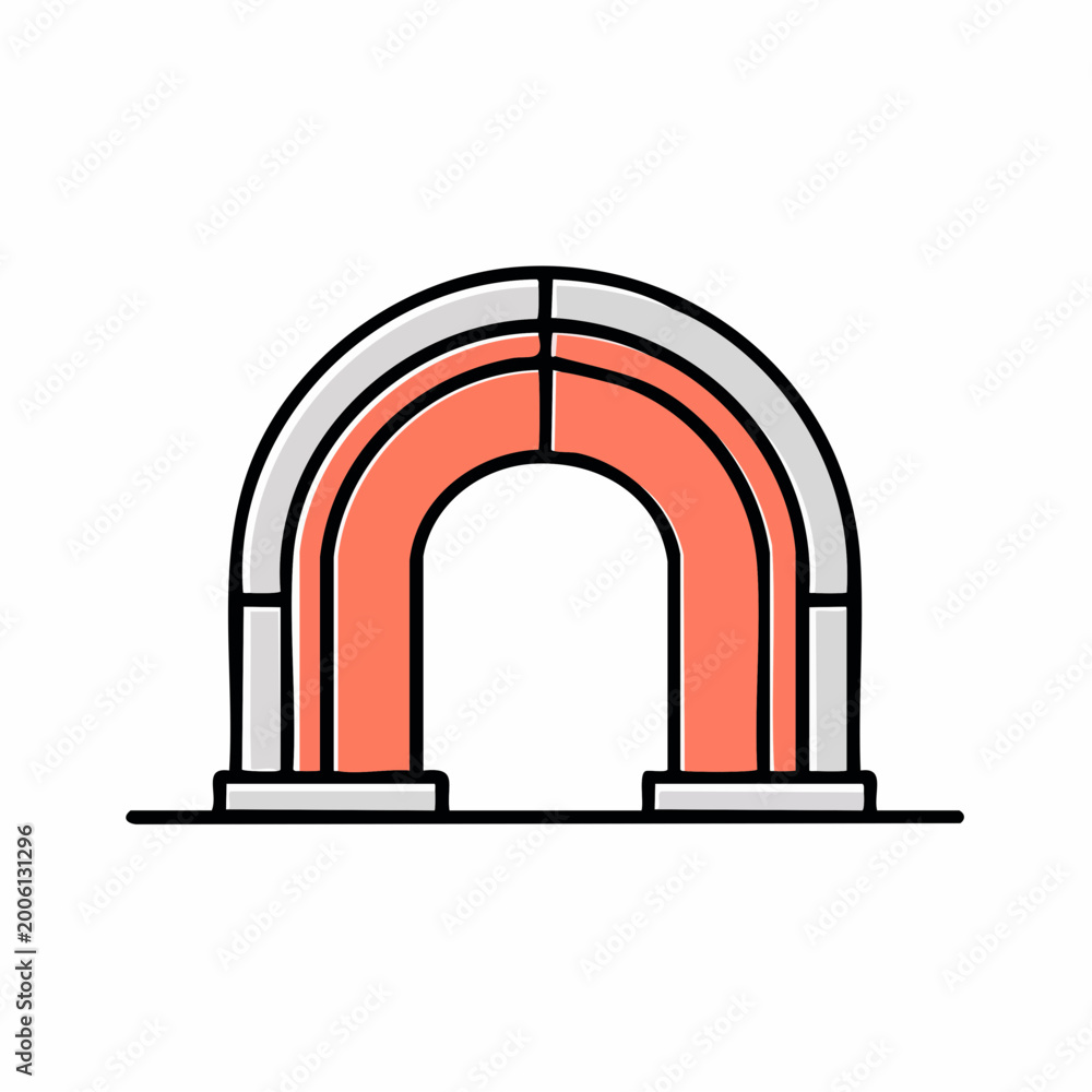 Fototapeta premium Stylized Archway Illustration