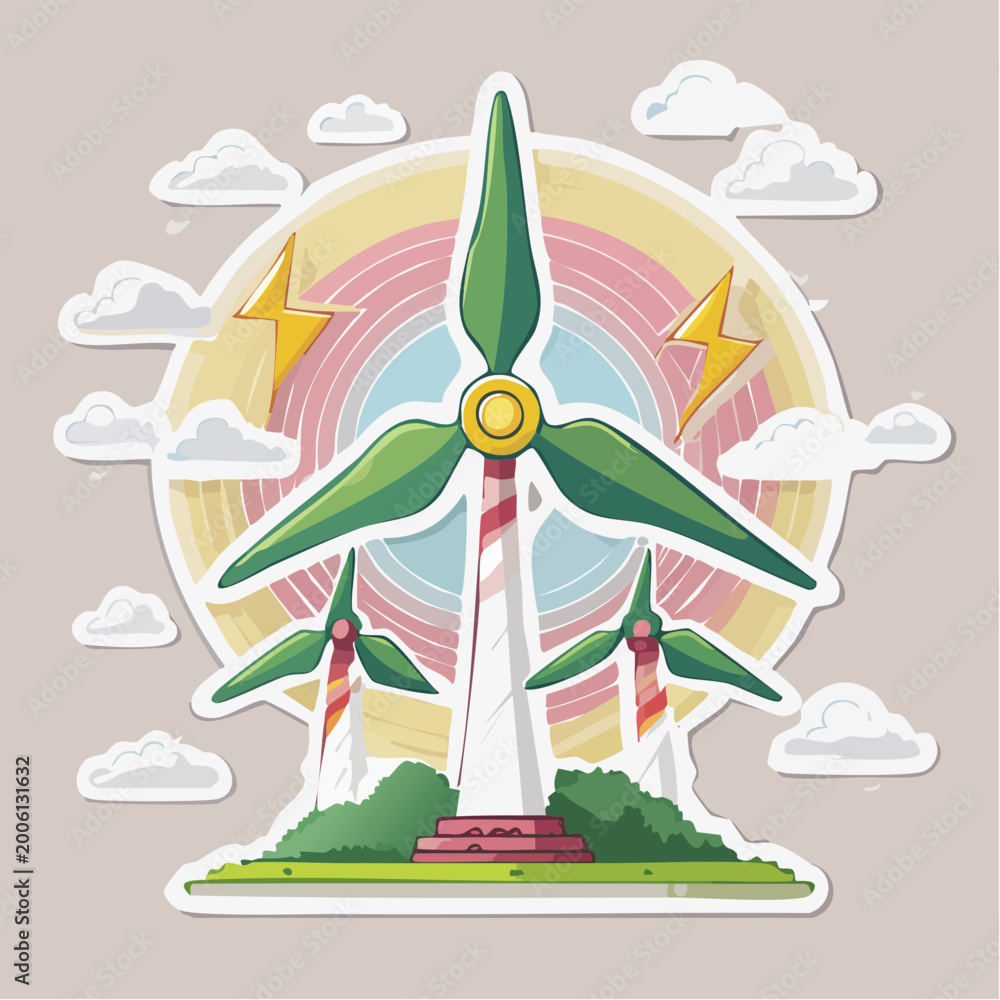 Naklejka premium Wind Turbines Generating Renewable Energy