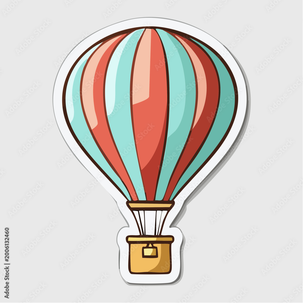 Fototapeta premium Cartoon Hot Air Balloon Sticker