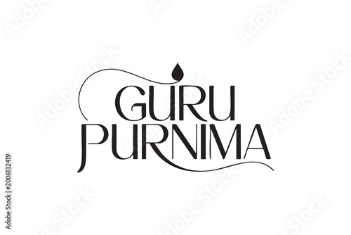 Tableau sur toile Guru Purnima Typography Elegant Calligraphy & Lettering Designs